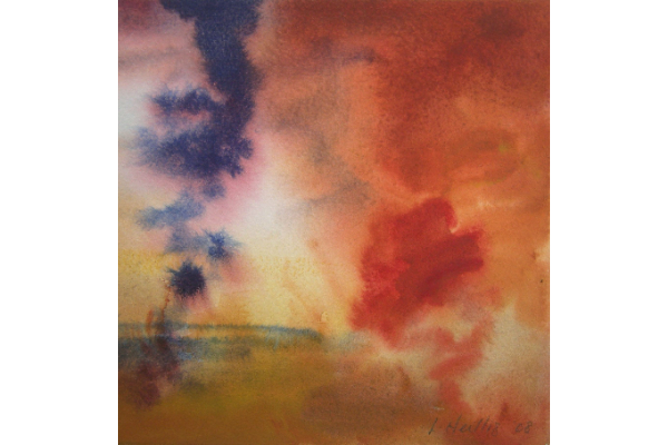 Voyage in a Square, gouache on Fabriano Artistico, 7x7 in.